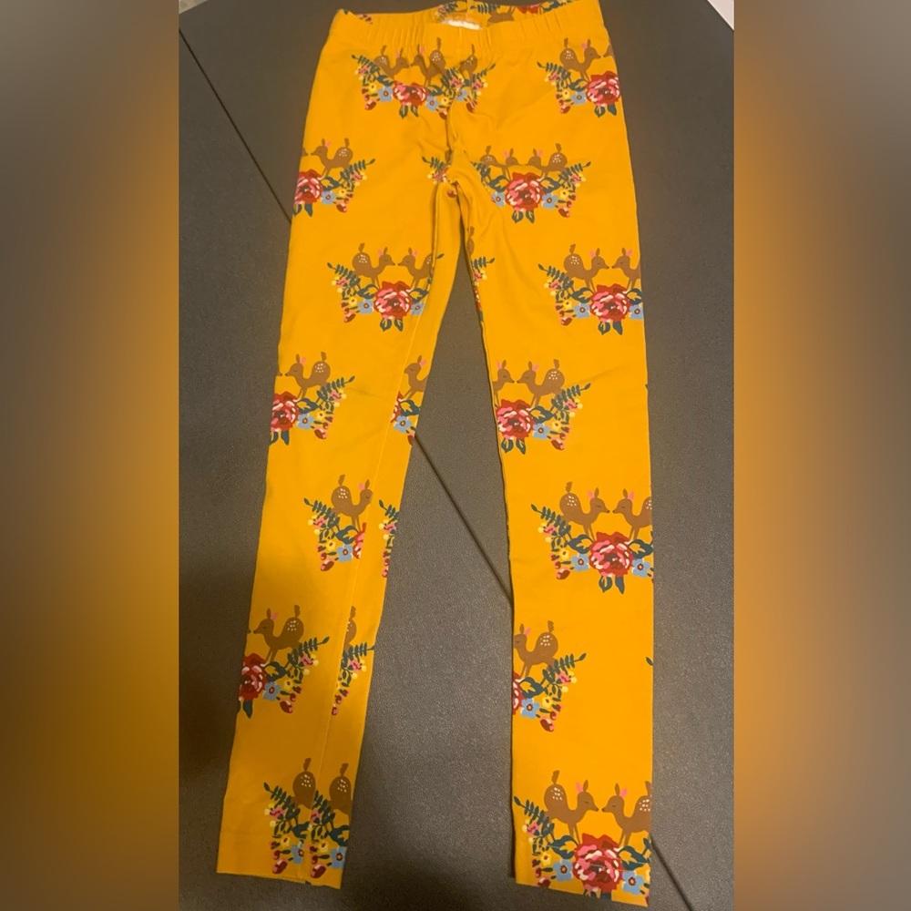 Hanna Andersson Yellow Floral Kids Leggings